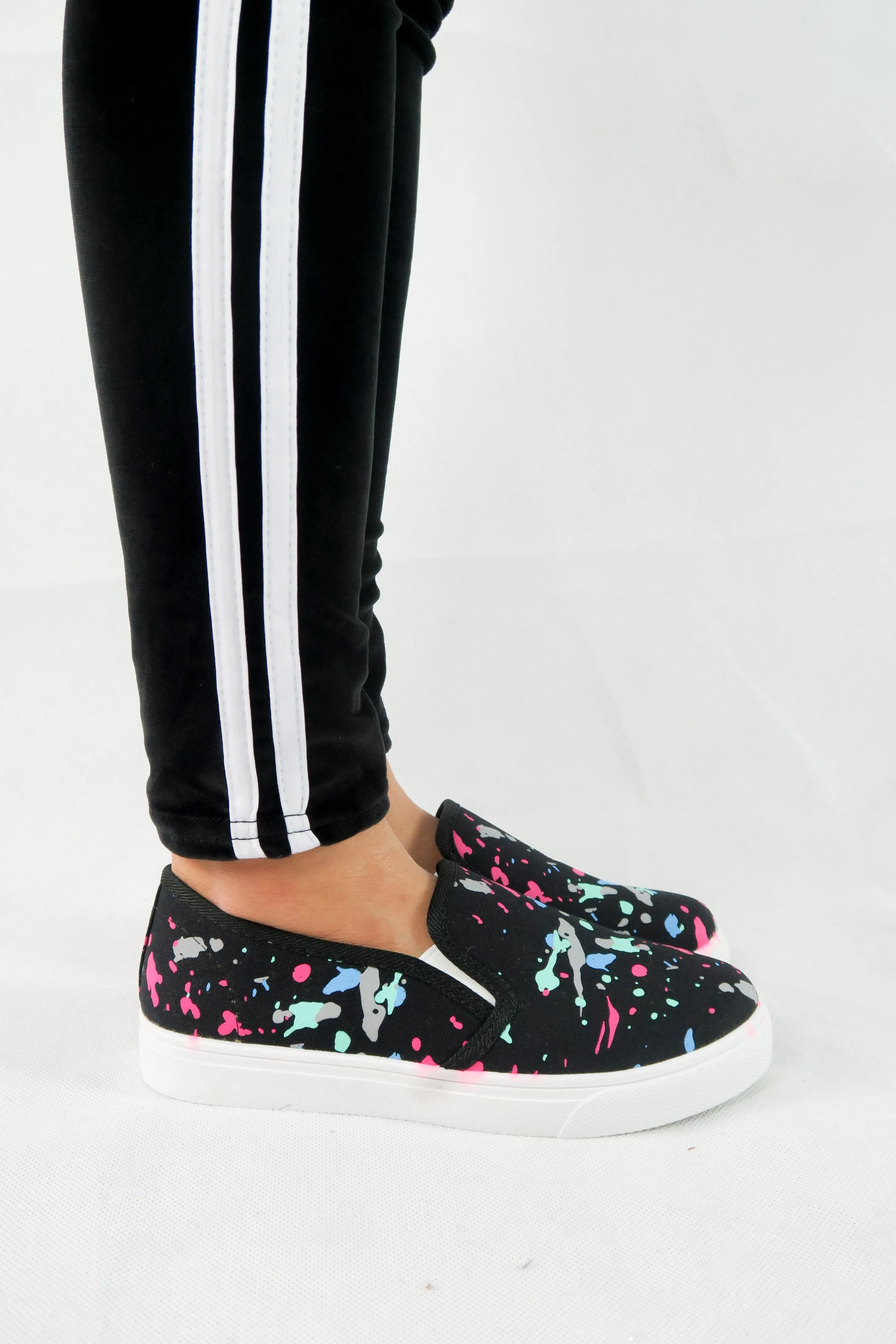รองเท้าส้นแบนแคนวาส - Mulit-Colors Canvas Loafers