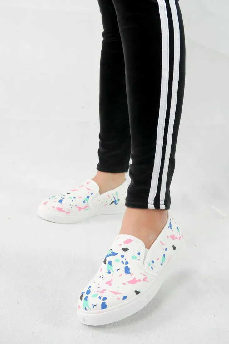 รองเท้าส้นแบนแคนวาส - Mulit-Colors Canvas Loafers