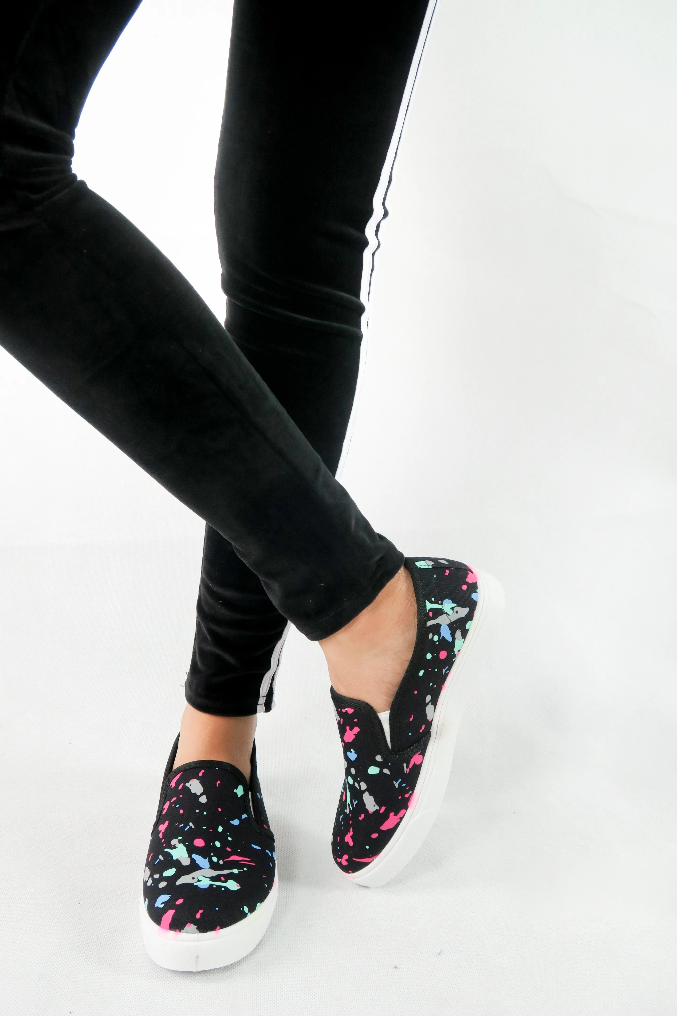 รองเท้าส้นแบนแคนวาส - Mulit-Colors Canvas Loafers