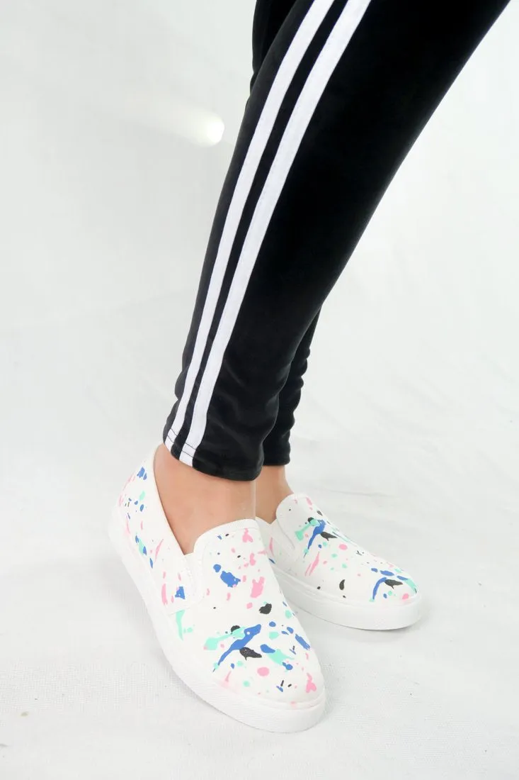 รองเท้าส้นแบนแคนวาส - Mulit-Colors Canvas Loafers