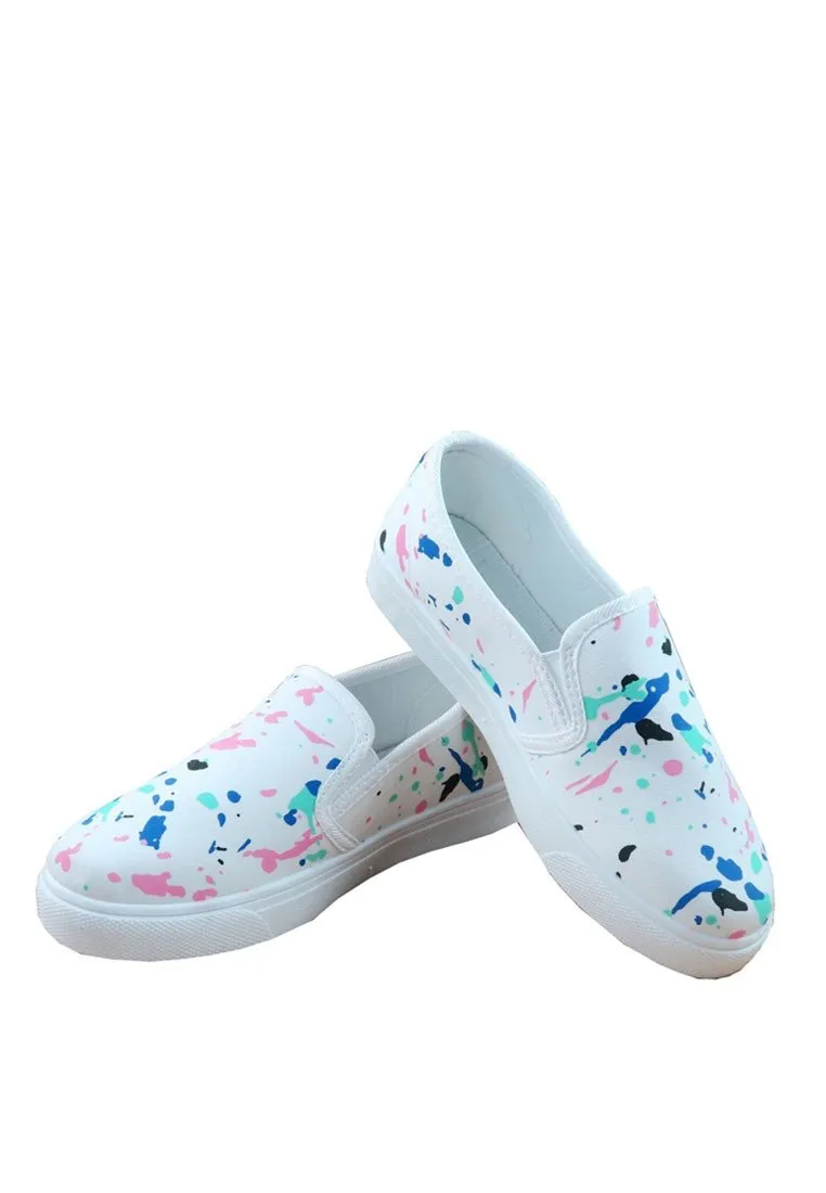 รองเท้าส้นแบนแคนวาส - Mulit-Colors Canvas Loafers
