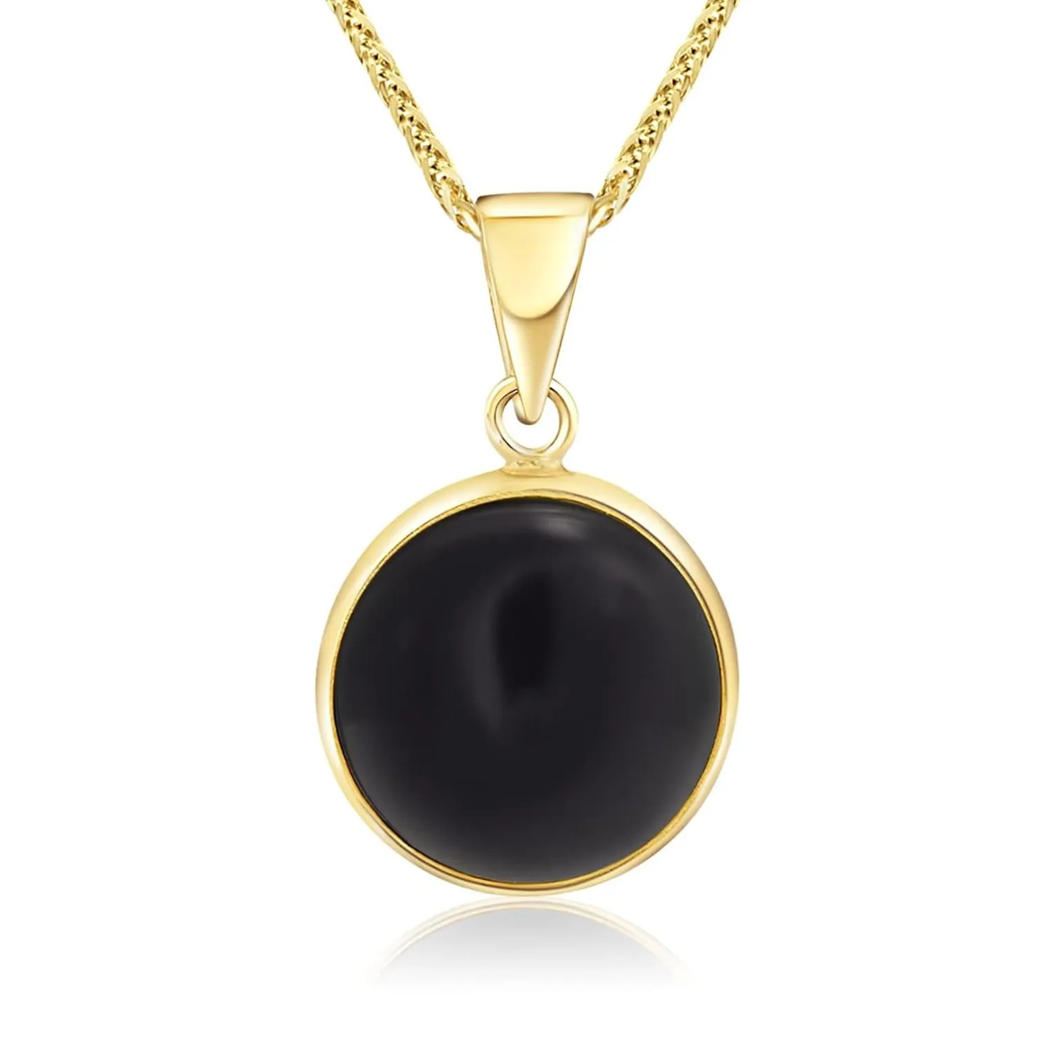 14K Gold Black Onyx Pendant for Women - Solid Gold Pendant - Onyx Pendant - Gold Pendant - Gothic Pendant - Birthstone Pendant for Women - Onyx Jewelry for Women - Pendant Only