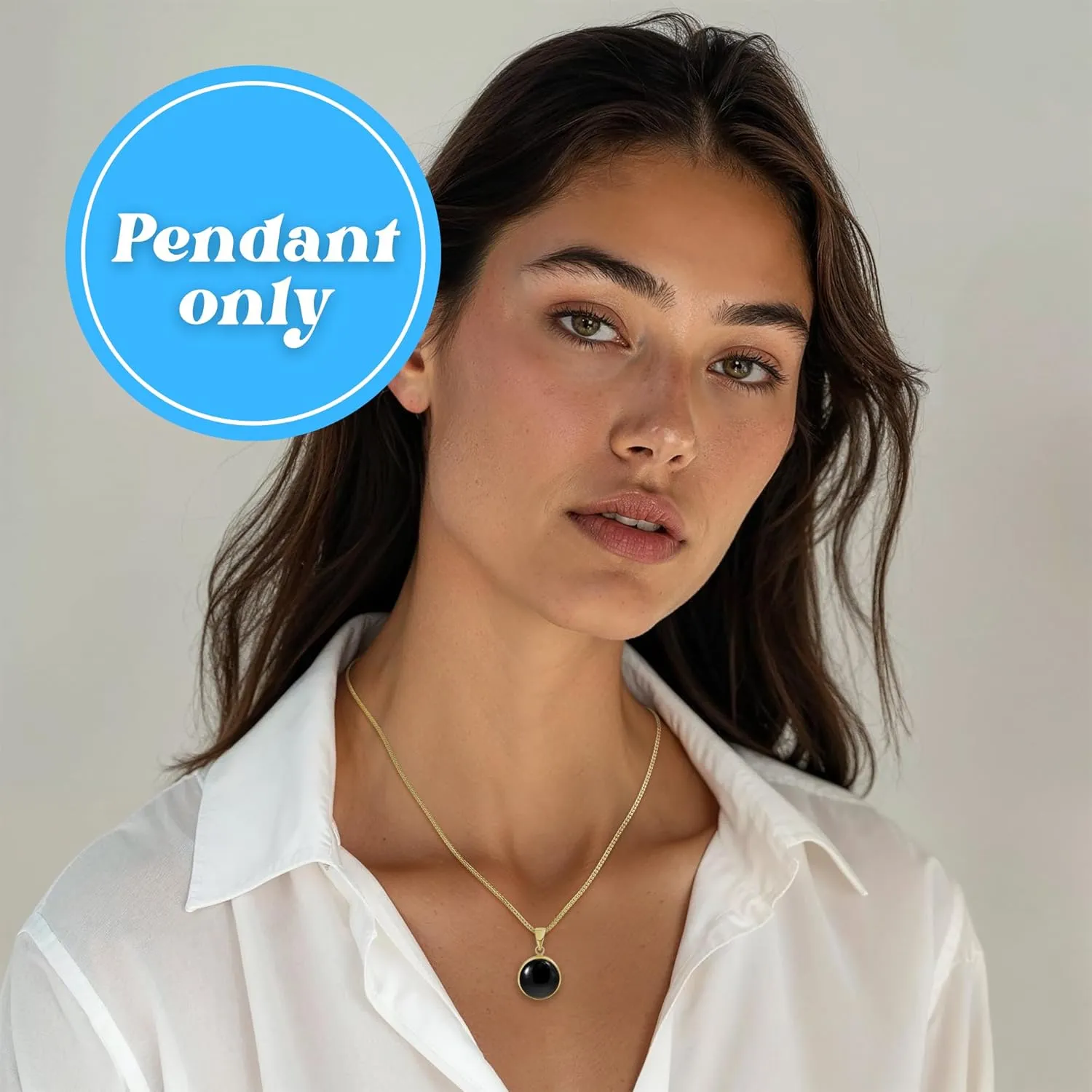 14K Gold Black Onyx Pendant for Women - Solid Gold Pendant - Onyx Pendant - Gold Pendant - Gothic Pendant - Birthstone Pendant for Women - Onyx Jewelry for Women - Pendant Only