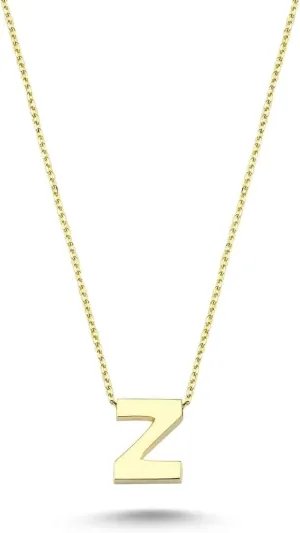 14k Solid Gold Initial Necklace for Women - Dainty Charm Pendant Letter Necklace Jewelry for Women | 18''
