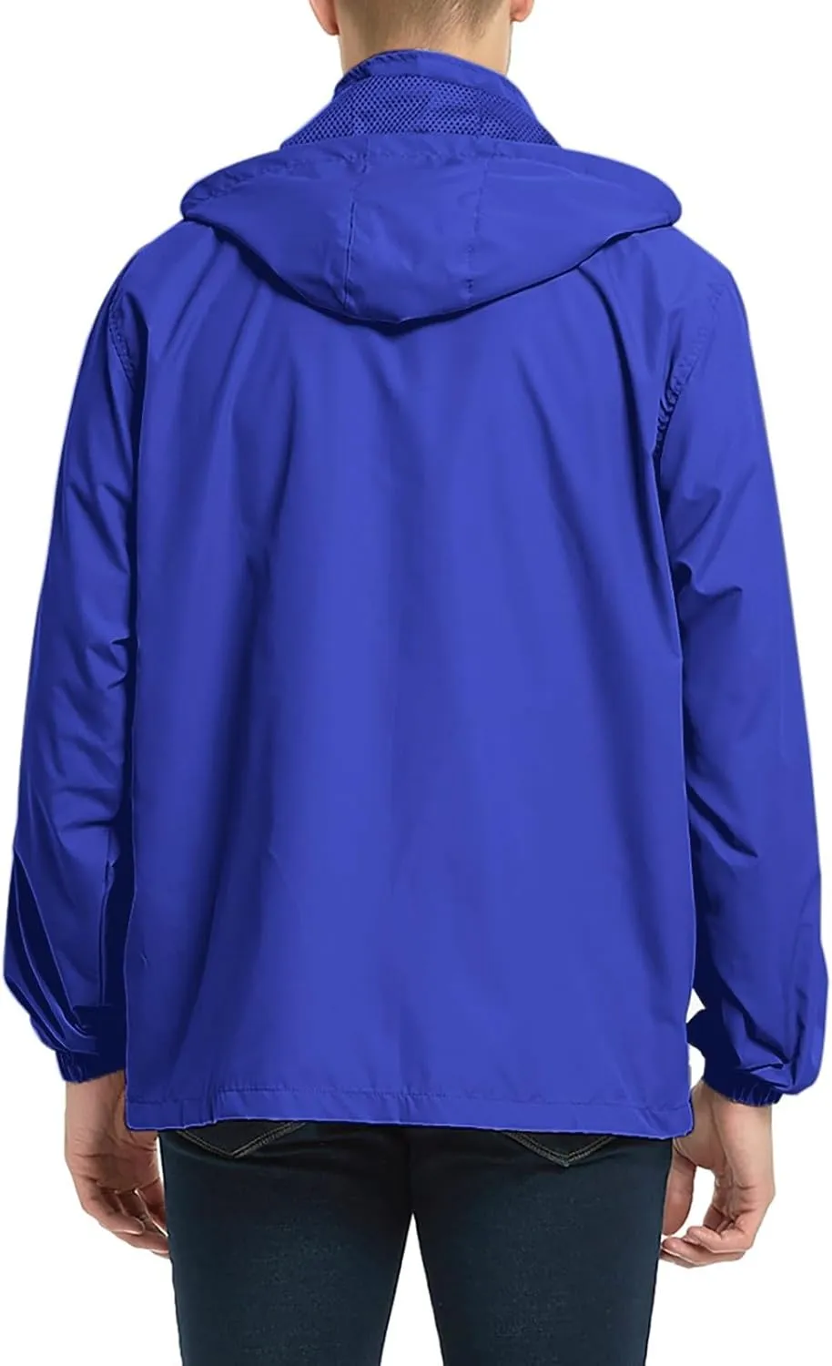 2023 Women's Windbreaker Jackets Waterproof Raincoat Plus Size Patchwork Outdoor Hooded Trench Coats Zip Up Rain Jacket