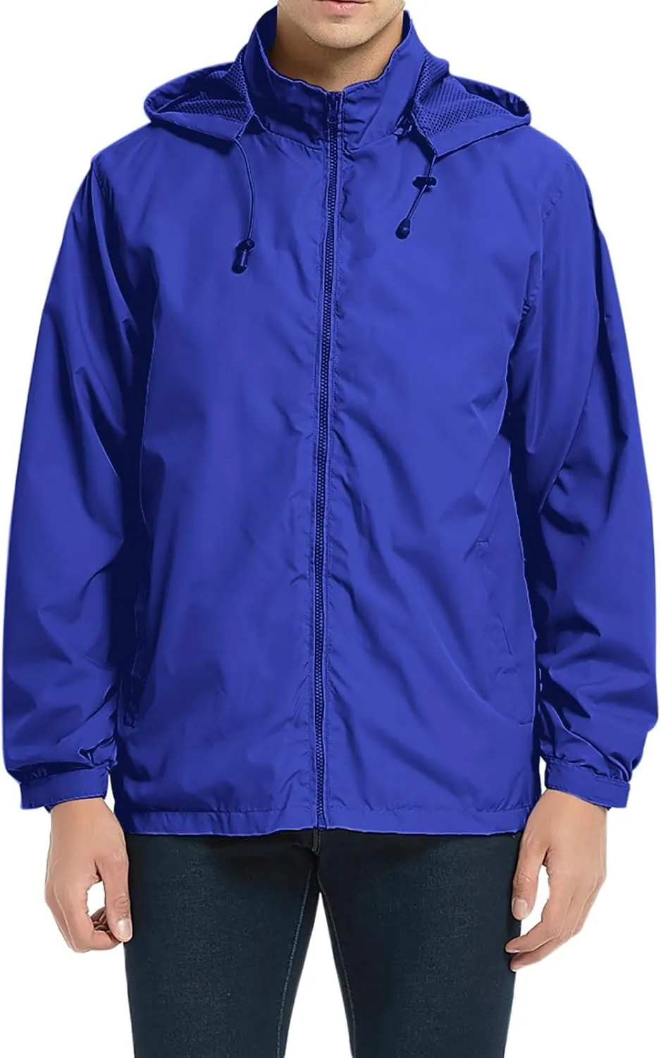 2023 Women's Windbreaker Jackets Waterproof Raincoat Plus Size Patchwork Outdoor Hooded Trench Coats Zip Up Rain Jacket