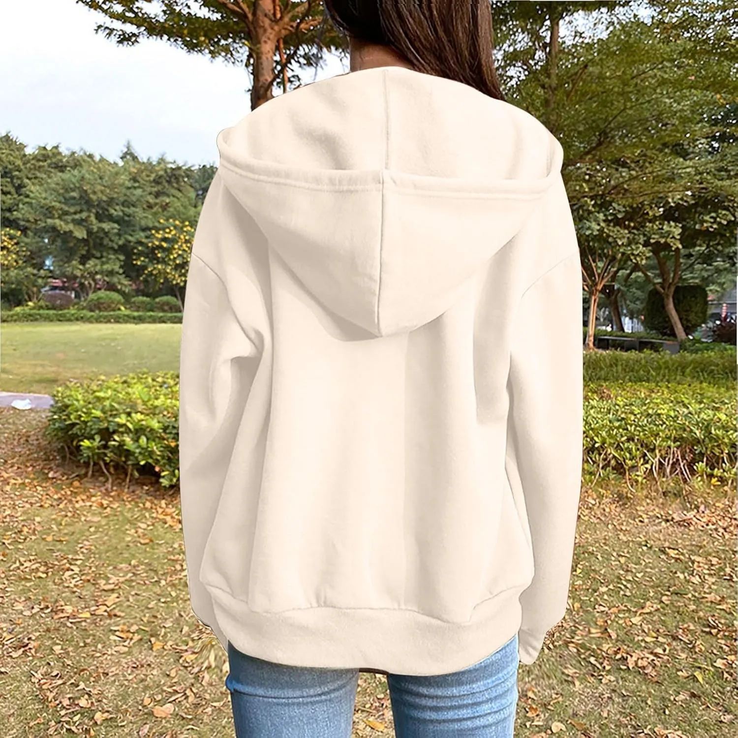 2023 Zip Up Hoodies For Women Oversized Sweatshirt Fall Casual Long Sleeve Plus Size Loose Fashion Jacket Coat