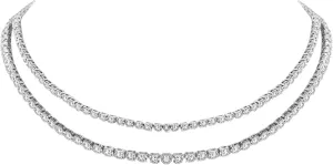 2PCS Dainty Tennis Necklaces for Women: CZ Layered Choker Necklaces Chain Christmas Wedding Jewelry