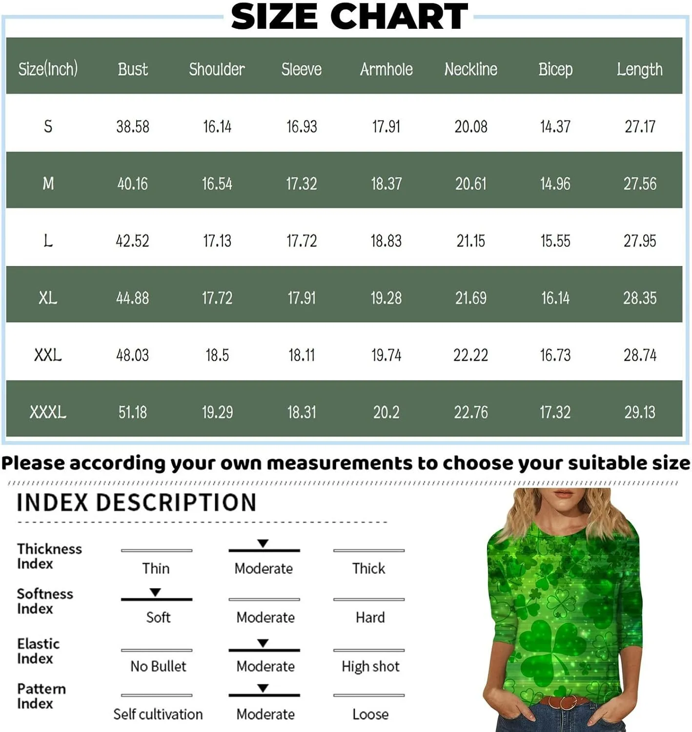 3/4 Sleeve Womens Tops Floral Print Loose Fit Blouse Plus Size Casual Tunic Tops Soft Stretch for Summer Beach & Office
