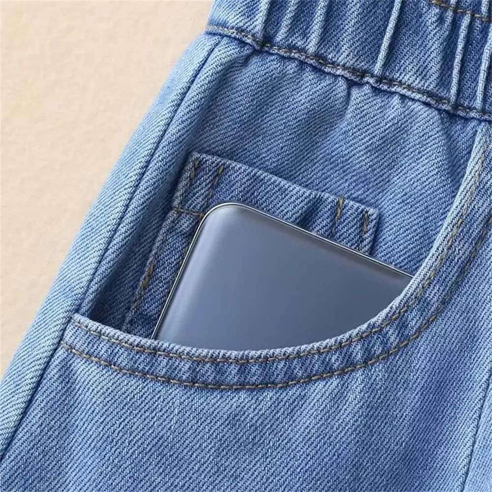 Adhdyuud Women Casual Mini Denim Skirts Summer High-Waisted A-Line Loose Mid-Length Jeans Skirt
