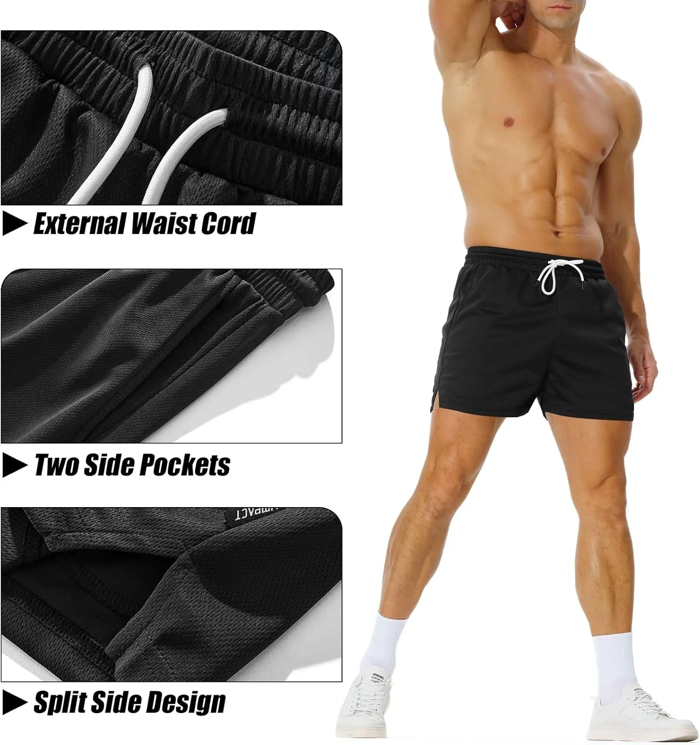 AIMPACT Mens Mesh Athletic Shorts Gym Athletic Workout Shorts for Men 5 Inch Running Shorts with Pocket