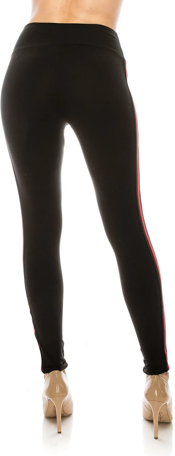 ALWAYS Legging Women Track Pants - High Waisted Premium Soft Stretch Buttery Racing Stripe