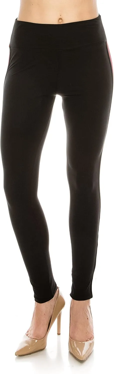 ALWAYS Legging Women Track Pants - High Waisted Premium Soft Stretch Buttery Racing Stripe