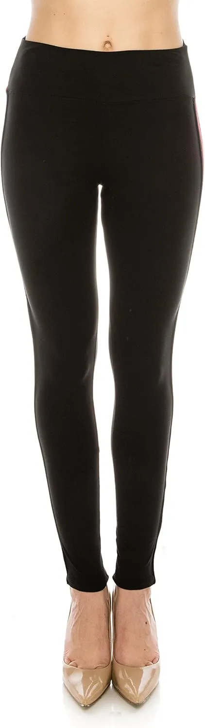 ALWAYS Legging Women Track Pants - High Waisted Premium Soft Stretch Buttery Racing Stripe