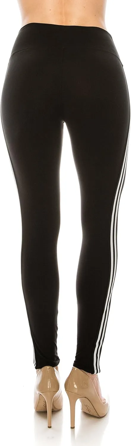 ALWAYS Legging Women Track Pants - High Waisted Premium Soft Stretch Buttery Racing Stripe