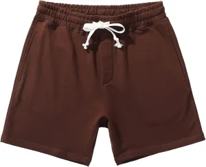 AMY COULEE Mens Athletic Workout Shorts 5.5" Cotton Casual Shorts Elastic Waist Joggers Sports Sweat Shorts