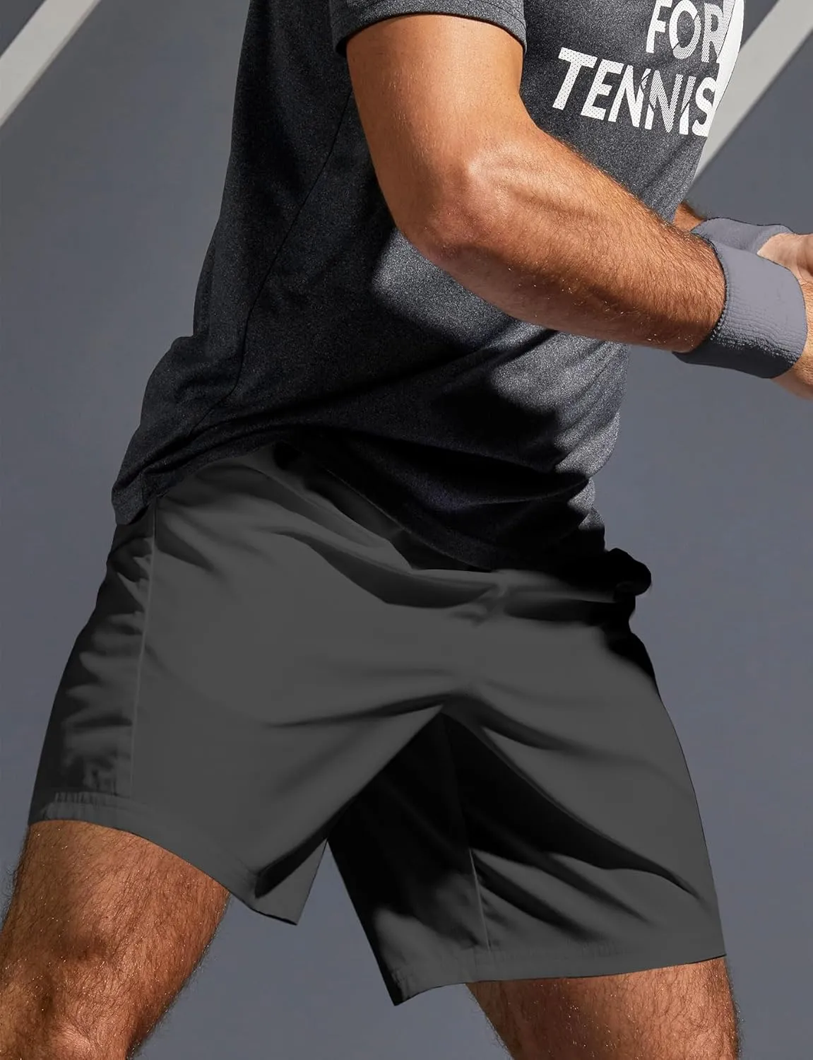 Aolesy Mens Athletic Shorts 7 Quick Dry Gym Running Shorts with Zipper Pockets Lightweight Workout Shorts