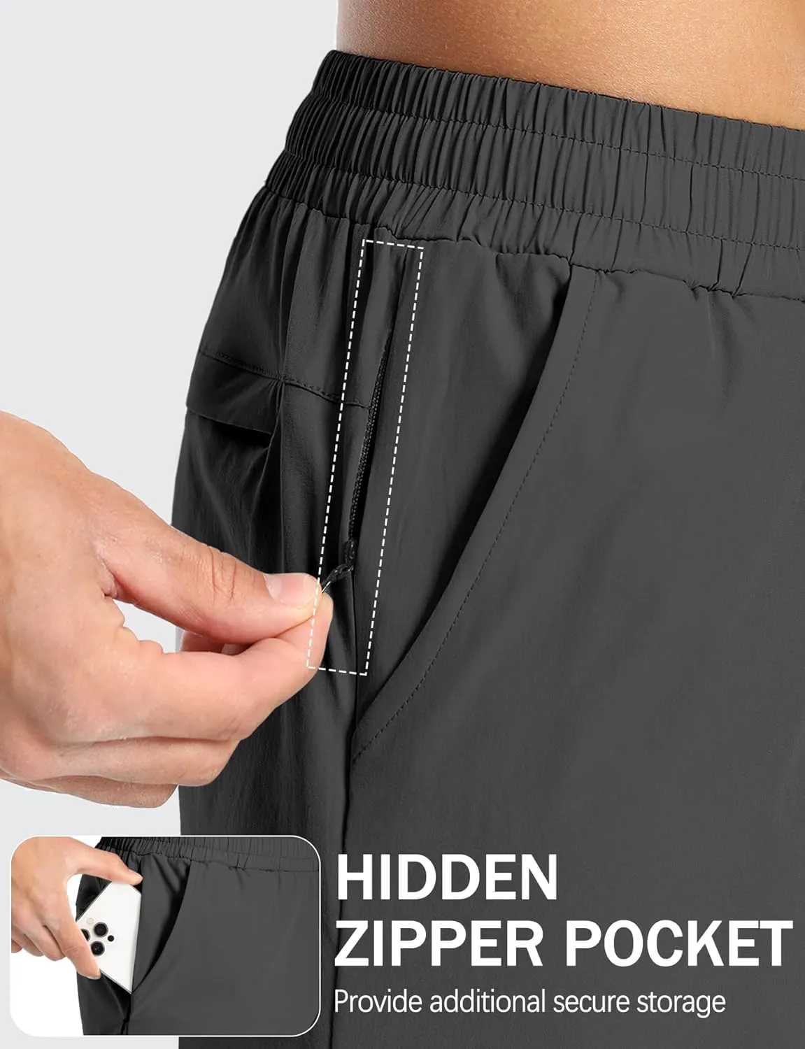 Aolesy Mens Athletic Shorts 7 Quick Dry Gym Running Shorts with Zipper Pockets Lightweight Workout Shorts
