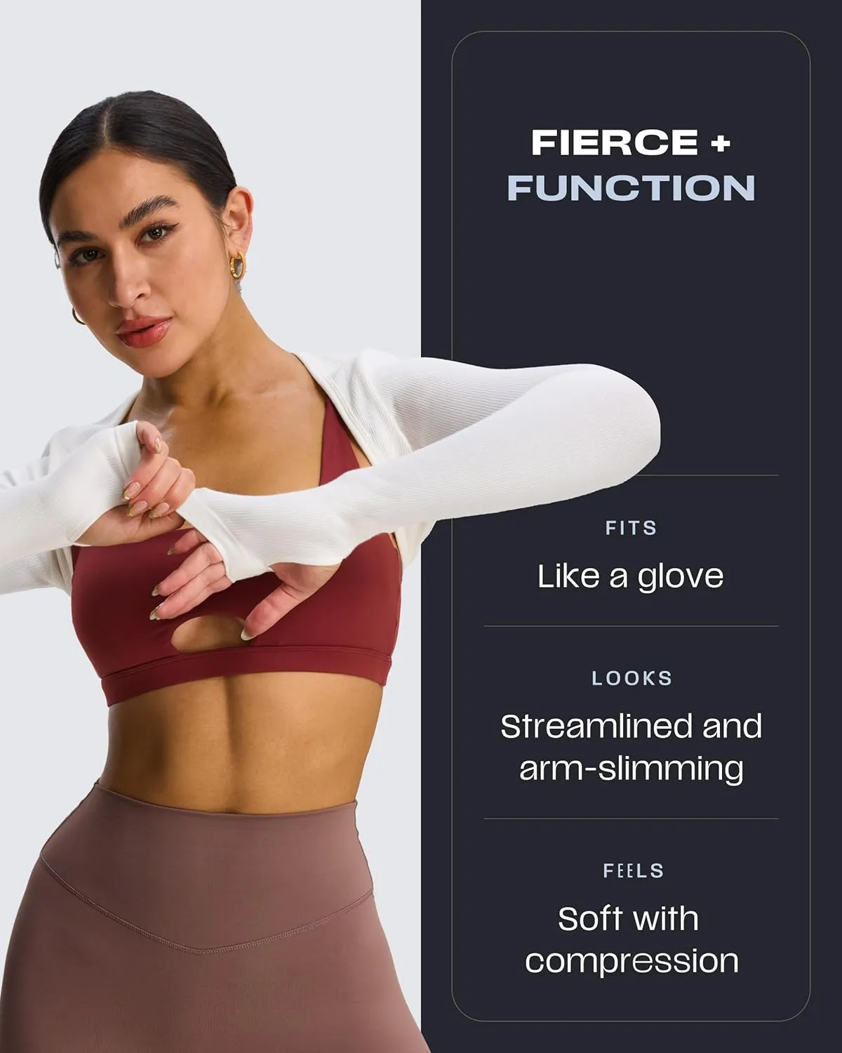 Aoxjox Women's Long Sleeve Open Front Seamless Shrug Thumb Hole Crop Top Workout Cardigan