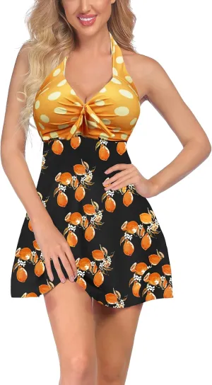 Avidlove Swimsuits for Women Two Piece Retro Tankini Set Halter Swimsuit Vintage Bathing Suits with Boyshorts