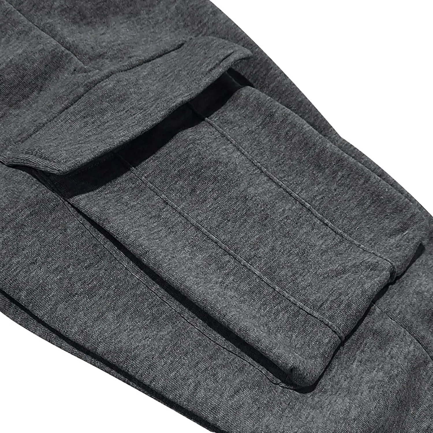 Baggy Cargo Sweatpants for Men Casual Drawstring Waist Fleece Joggers with Multi Pockets Mencomfy Track Pants