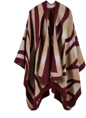 Bakerdani Women's Winter Wrap Blanket Poncho Cape Shawl Cardigans