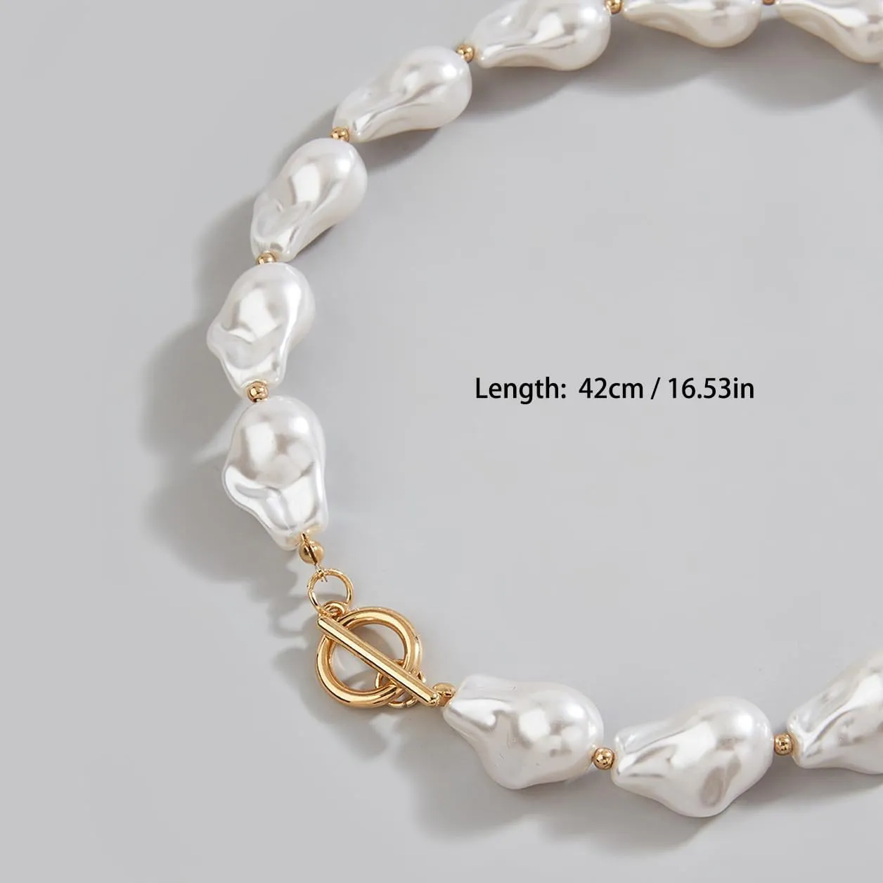 Baroque Pearl Choker Necklace for Women Chunky Pearl Necklaces Toggle Necklaces Trendy Jewelry Gift