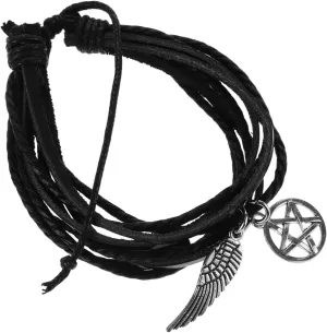 BESPORTBLE Woven Wrist Bracelet with Star Wing Pendants Men's Fashion Accessory String Durable Versatile