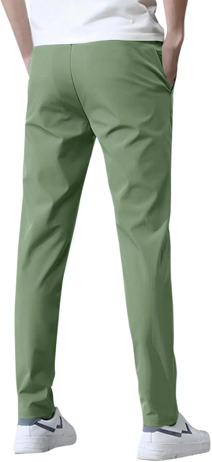 Bevawear Glide Pants Mens Breathable Quick Dry Athletic Pants Stretch Active Drawstring Elastic Waist Hiking Outfits