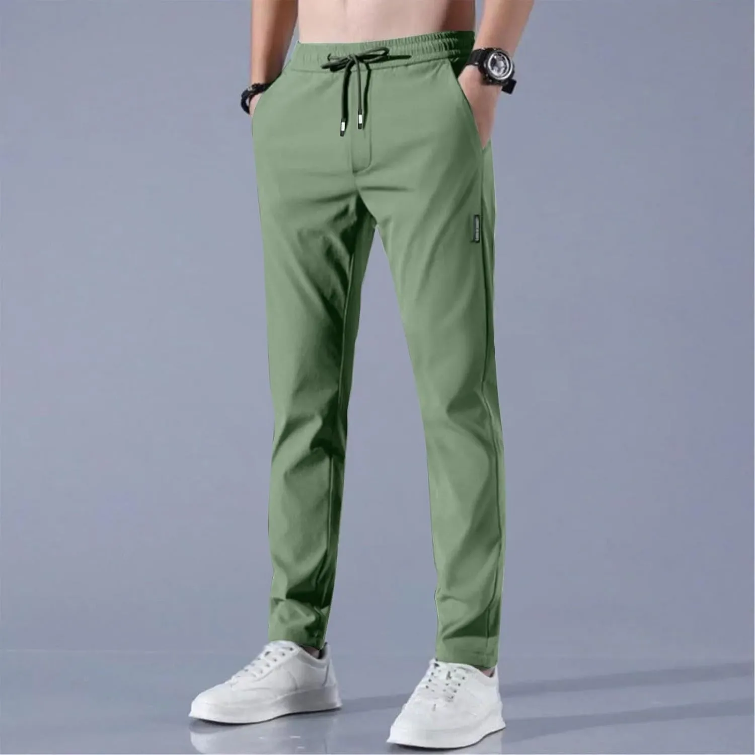 Bevawear Glide Pants Mens Breathable Quick Dry Athletic Pants Stretch Active Drawstring Elastic Waist Hiking Outfits