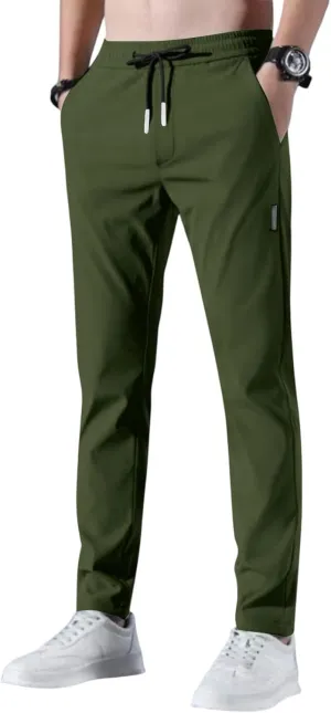 Bevawear Glide Pants Mens Quick Dry Breathable Stretch Athletic Pants Elastic Waist Lightweight Active Hiking Trousers