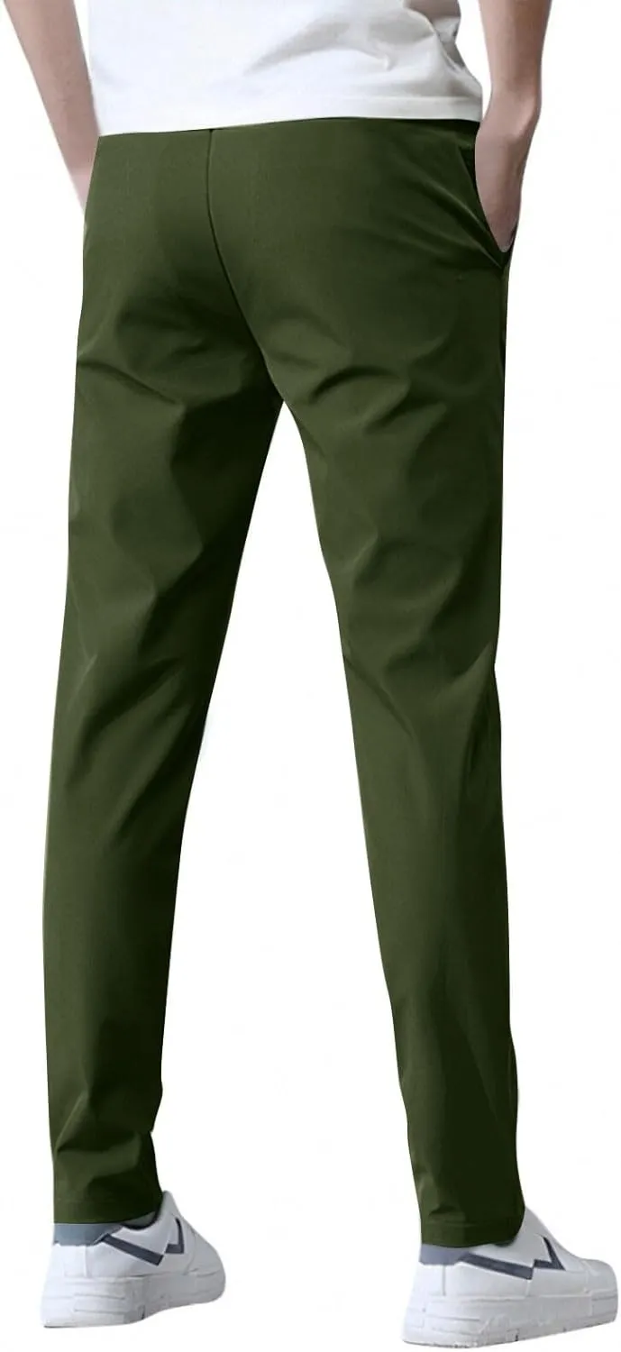 Bevawear Glide Pants Mens Quick Dry Breathable Stretch Athletic Pants Elastic Waist Lightweight Active Hiking Trousers
