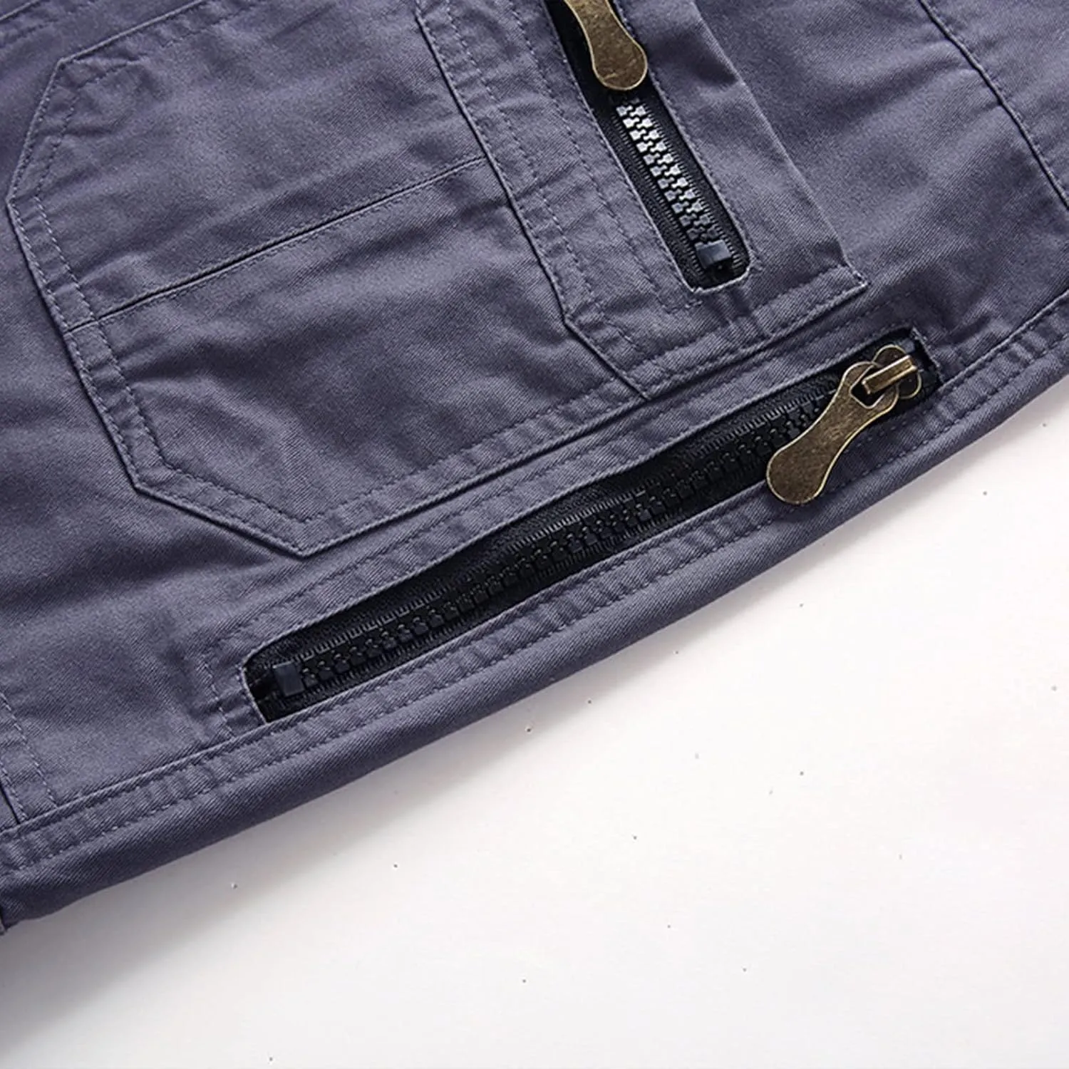 Big and Tall Cargo Shorts for Men Relaxed Fit Buckle Zipper Summer Casual 5" Inseam Linen Shorts Multi Pockets