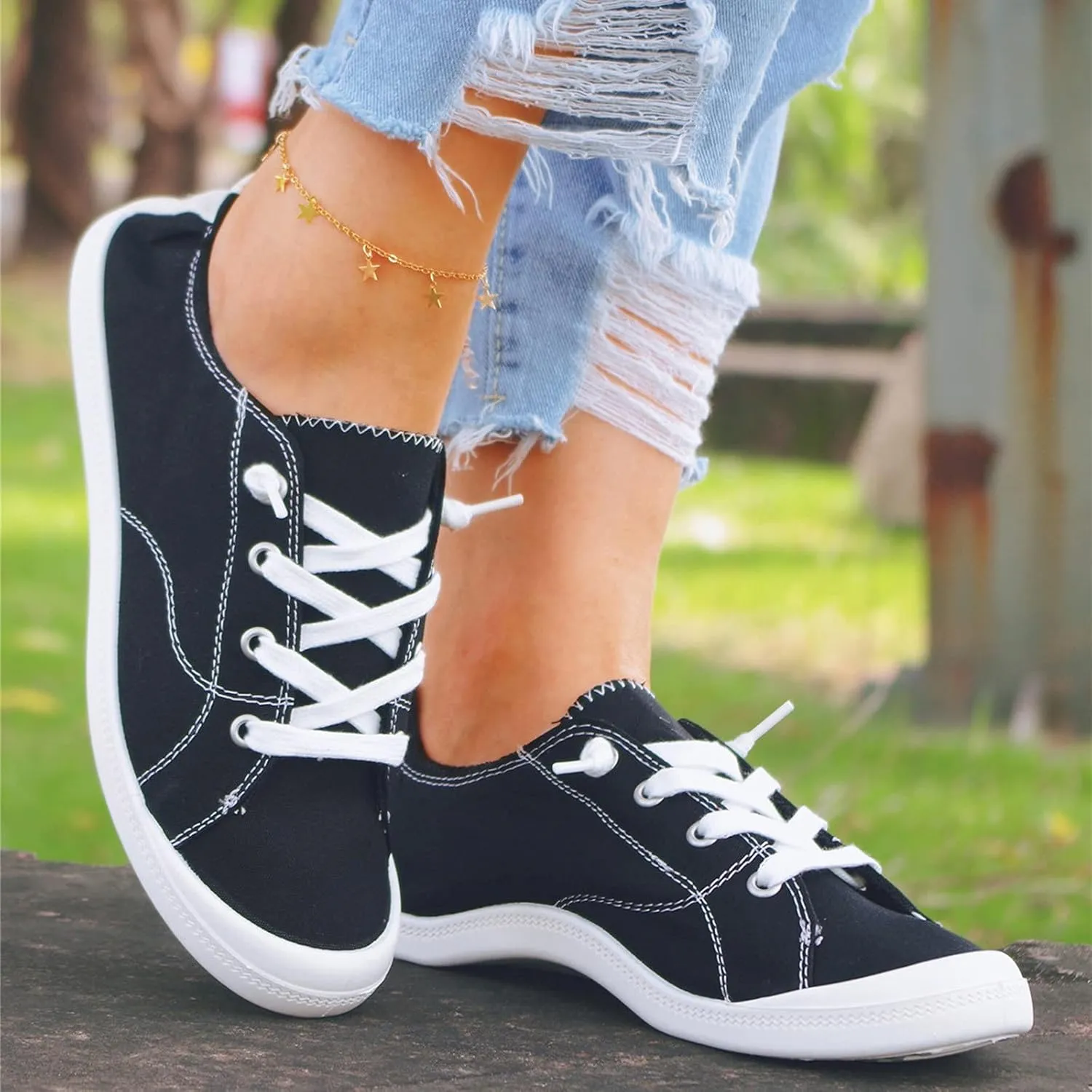Black Sneakers for Women Workout Zapatos para Juanetes De Mujer Adulta Basketball Shoes for Women with Laces Walking Sneakers for Women 2023 White Zapatillas De Tacon para Mujer