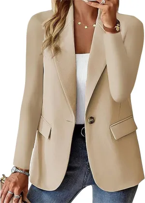 Blazer Jackets for Women Business Casual Long Sleeve Lapel Open Front Work Blazers Dressy Solid Office Suit Jackets