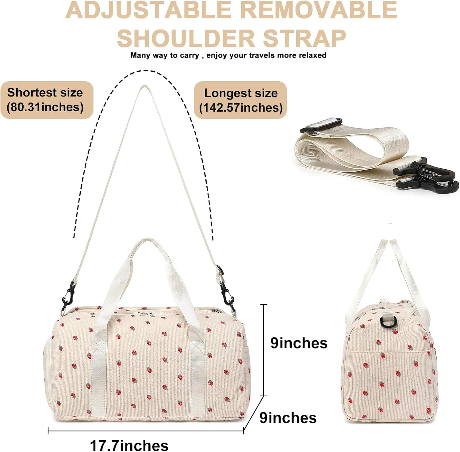 BLUBOON Duffle Bag Girls Kids Cute Gym Bag with Shoes Compartment & Wet Separation Waterproof Sports Overnight Travel Bag
