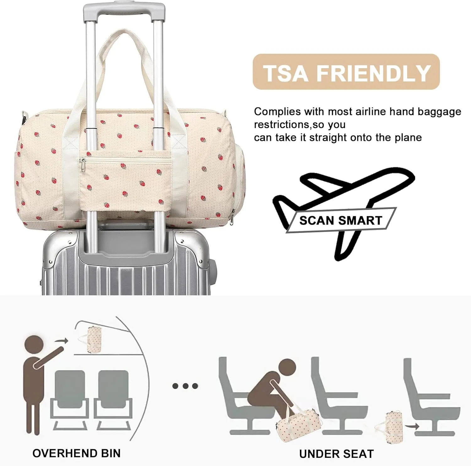 BLUBOON Duffle Bag Girls Kids Cute Gym Bag with Shoes Compartment & Wet Separation Waterproof Sports Overnight Travel Bag