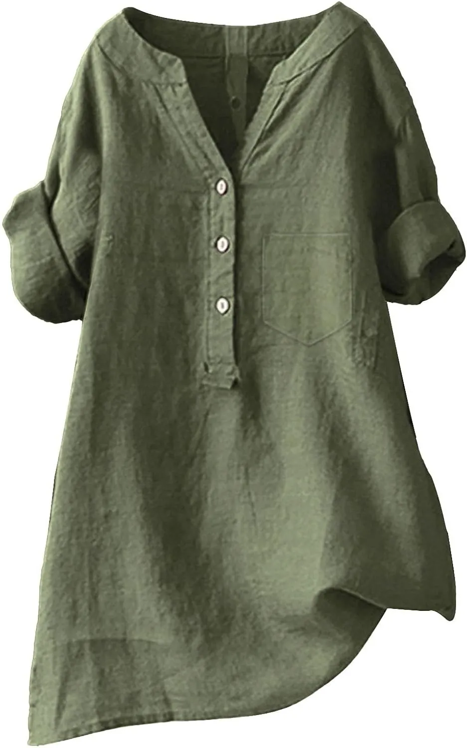 Boho Linen Shirts for Women 2025 Gauze Short Sleeve V Neck Button Loose Fit Blouses Vacation Dress Casual Tunic Tops
