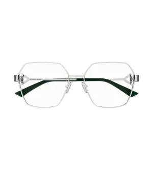 Bottega Veneta Unisex Silver Geometric Optical Frame