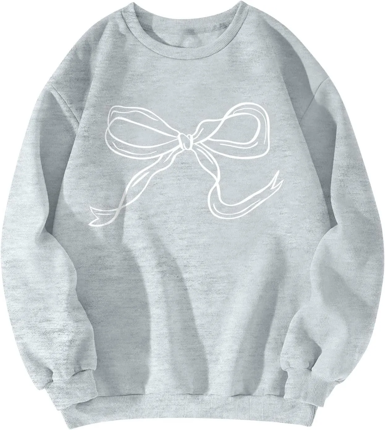 Bow Sweatshirt Coquette Clothes Spring Cute Preppy Aesthetic Clothes Holiday Long Sleeve Tops Crewneck Sweat Shirts