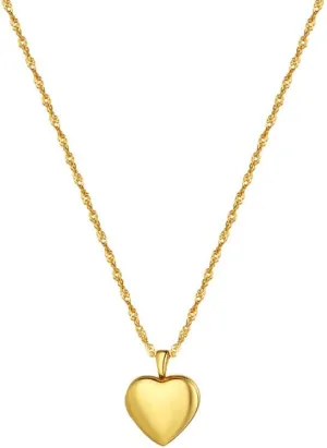 CAITLYNMINIMALIST 18K Gold Sterling Silver Endless Love Dainty Chain Photo Locket Pendant Necklaces Gift for Her