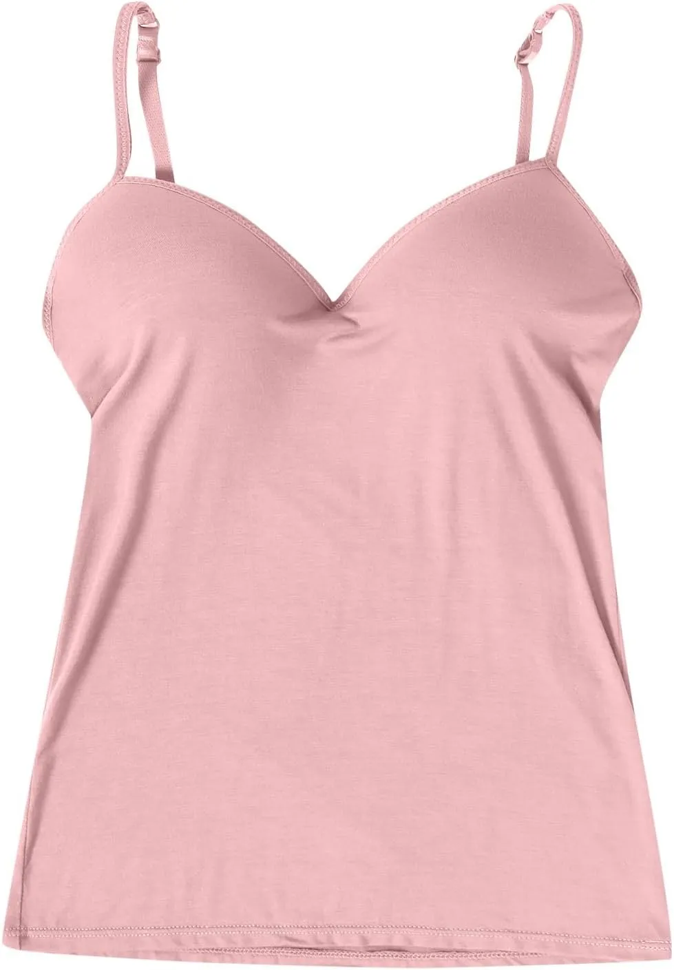 Camisole Tops for Women Built in Bra Adjustable Spaghetti Strap Shelf Bra Tank Tops Wireless Yoga Workout Padded Cami