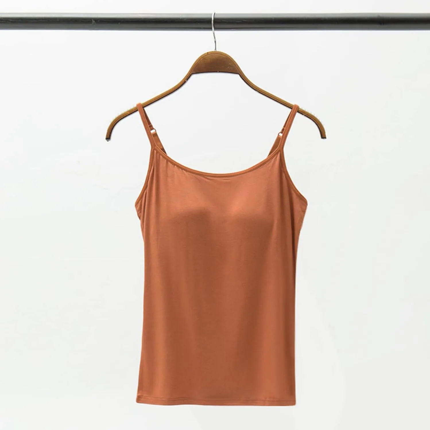Camisole Tops for Women Built in Bra Plus Size Padded Tank Tops Camisole Spaghetti Strap Workout Athletic Tanktops