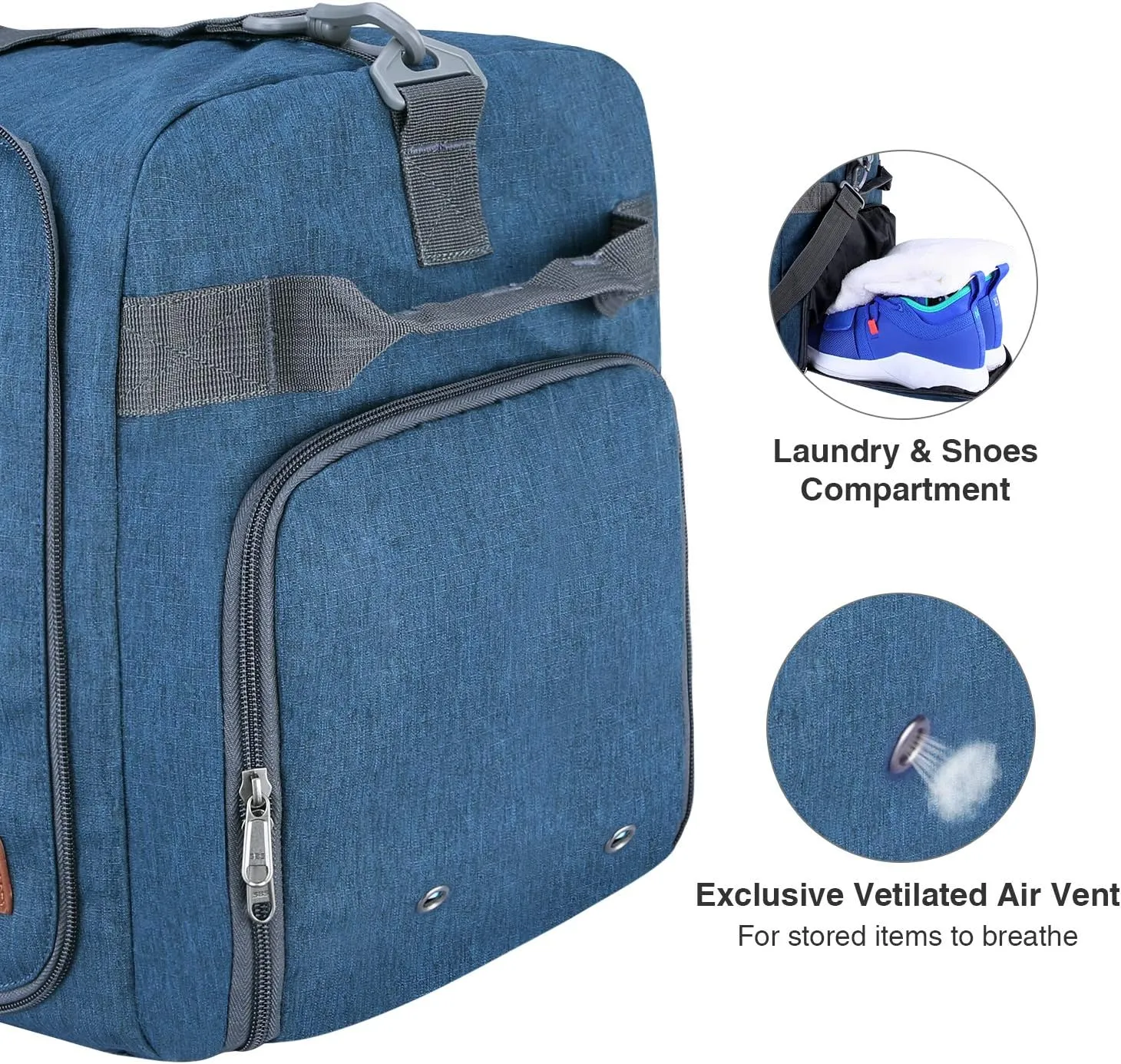 Canway 115L Travel Duffel Bag, Foldable Weekender Bag with Shoes Compartment for Men Women Water-proof & Tear Resistant