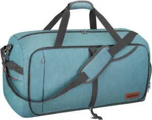 Canway 65L Travel Duffel Bag, Foldable Weekender Bag with Shoes Compartment for Men Women Water-proof & Tear Resistant