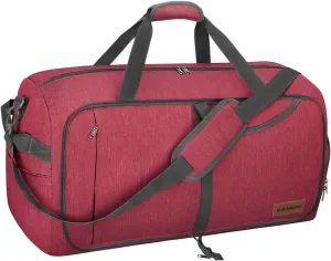 Canway 65L Travel Duffel Bag, Foldable Weekender Bag with Shoes Compartment for Men Women Water-proof & Tear Resistant