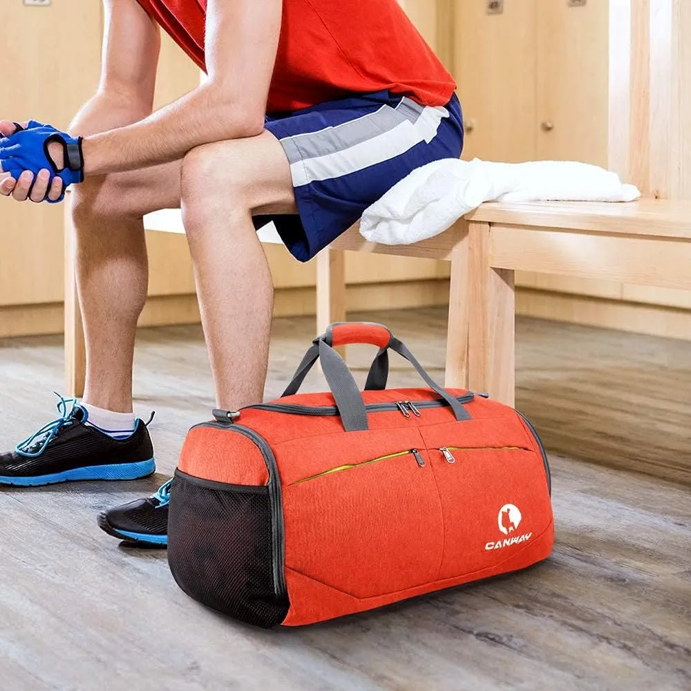 Canway Sports Gym Bag, Travel Duffel bag with Wet Pocket & Shoes Compartment for men women, 45L/40L, Lightweight
