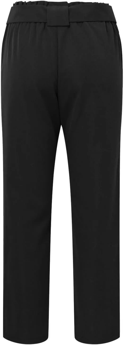 Capri Dress Pants Women High Waist Casual Paperbag Pants Business Office Work Trousers with Pockets Fashion