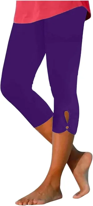 Capri Leggings for Women Tummy Control High Waist Yoga Pants Soft Leggings Summer Dressy Workout Pants