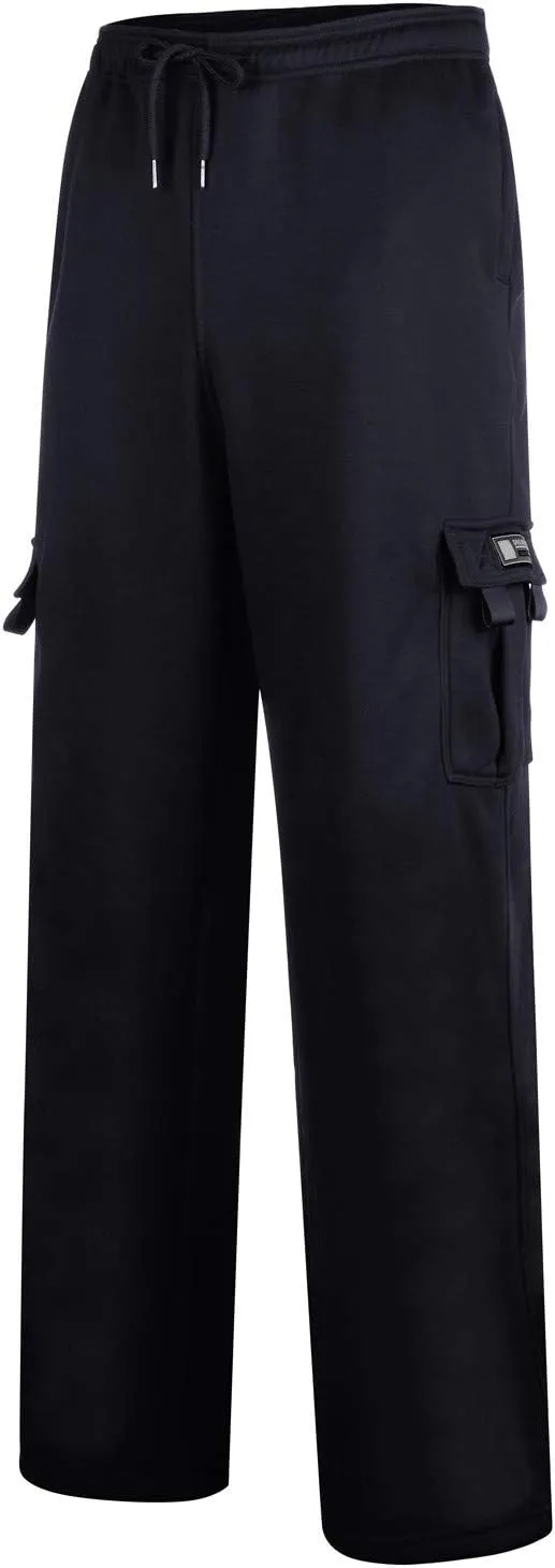 Cargo Joggers for Men Plus Size Drawstring Waist Cargo Sweatpants with Multi Pockets Baggy Casual Cargo Pants